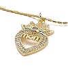 Golden Plated Brass Micro Pave Clear Cubic Zirconia Pendant Necklaces NJEW-L178-01G-03-1
