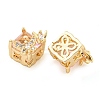 Rack Plating Brass Micro Pave Clear Cubic Zirconia Beads KK-F089-35G-02-2