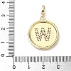 Brass Micro Pave Clear Cubic Zirconia Pendants KK-L253-17G-W-3