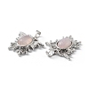 Natural Rose Quartz Pendants G-P498-03P-19-3