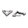 Tarnish Resistant 304 Stainless Steel Triangle Huggie Hoop Earrings STAS-J033-02C-P-3