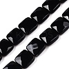 Dyed & Heated Natural Black Agate Beads Strands G-T138-165-4