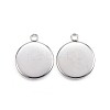 Tarnish Resistant 304 Stainless Steel Pendant Cabochon Settings STAS-F143-18P-2