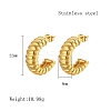 304 Stainless Steel Arch Stud Earrings FU7272-1-4