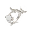 Star Zinc Alloy Rhinestone Open Cuff Ring LS-RJEW-Z048-02P-02-1