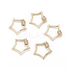 Brass Micro Pave Clear Cubic Zirconia Screw Carabiner Lock Charms ZIRC-T010-07G-1