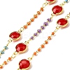 Brass Enamel Flat Round Link Chains CHS-H112-08G-1