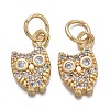 Brass Micro Pave Cubic Zirconia Charms KK-K244-05G-1