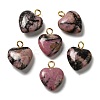 Natural Rhodonite Pendants G-E603-01G-05-1