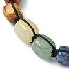 Natural Mixed Gemstone Cuboid Braided Bead Bracelet BJEW-JB09796-3