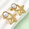 201 Stainless Steel ABS Plastic Pearl Stud Earrings EJEW-Z151-13G-05-1