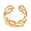 Ion Plating(IP) 304 Stainless Steel Open Cuff Rings for Women RJEW-Z057-10G-01-2