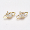 Brass Micro Pave Cubic Zirconia Pendants KK-T038-513G-1