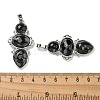 Natural Snowflake Obsidian Pendants G-Q158-04C-3