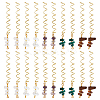 6 Sets 5 Styles Natural Tiger Eye & Rose Quartz & Amethyst FIND-NB0002-61-1