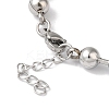 Non-Tarnish 304 Stainless Steel Beads Ball Chain Bracelets for Women BJEW-B092-01A-P-3