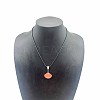 Synthetic Goldstone Fan-Shaped Pendant Necklaces VA7169-9-1