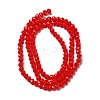 1 Strand Opaque Solid Red Color Faceted Crystal Glass Rondelle Beads Strands X-EGLA-F049A-02-2