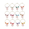 Heart with Twelve Constellations Alloy Enamel Wine Glass Charms AJEW-JO00227-1