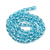 Transparent Electroplate Glass Beads Strands EGLA-A037-T6x8mm-B16-2