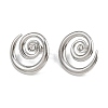 304 Stainless Steel Rhinestone Vortex Spiral Stud Earrings LS-EJEW-K314-01P-2