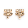 Brass Micro Pave Cubic Zirconia Letter Links ZIRC-I042-16G-T-1