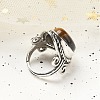 Natural Tiger Eye Adjustable Rings RJEW-I108-01AS-12-3