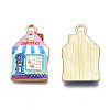 Rack Plating Alloy Enamel Pendants ENAM-T011-159A-3