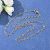Brass Heart Link Chains Necklace for Women LS-NJEW-P265-39G-4