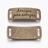 Tibetan Style Alloy Rectangle with Word Links TIBE-Q045-19AB-NR-2