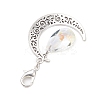 Alloy Moon & Glass Pendant Decorations HJEW-JM02689-02-4