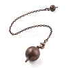 Brass Dowsing Pendulum Big Pointed Round Pendants KK-H491-03R-1
