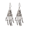 Halloween Themed Skull Hand Dangle Earrings EJEW-JE06070-1