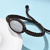 Adjustable Oval Natural Quartz Crystal Braided Bead Bracelets BJEW-H626-02-08-3