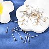 304 Stainless Steel Stud Earring Settings with Flat Round Brass Head STAS-R073-01-5