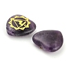 7Pcs 7 Styles Chakra Natural Amethyst Love Heart Ornaments Figurines G-P533-01D-2