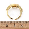 Brass Micro Pave Clear Cubic Zirconia Cuff Finger Rings RJEW-C120-11G-5