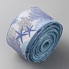 Starfish & Coral Pattern Polyester Ribbon OCOR-WH0078-394-2