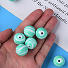 Opaque Striped Acrylic Beads MACR-S373-27B-07-7
