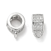 Brass Micro Pave Cubic Zirconia Tube Bails ZIRC-P112-03P-1