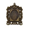 Rectangle Tibetan Style Alloy Big Pendant Cabochon Settings X-PALLOY-K109-77AB-NR-1