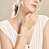 2Pcs 2 Styles ABS Plastic Imitation Pearl & Shell Pearl & Brass Beads Bracelets BJEW-SW01606-6