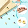 10Pcs 5 Colors Rack Plating Brass Micro Pave Cubic Zirconia Flat Round Beads KK-CJ0002-70-3