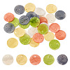 24Pcs 4 Colors Dyed Shell Flat Round Charms FIND-TA0005-04-1