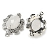 Natural Quartz Crystal Faceted Oval Connector Charms G-G181-06P-08-2