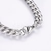 Tarnish Resistant 201 Stainless Steel Curb Chain Bracelets BJEW-E343-01A-3