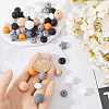 7Pcs 7 Colors Round with Nylon Thread Food Grade Eco-Friendly Silicone Beads DIY-SC0025-32-3