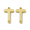 Rack Plating Brass Letter Connector Charms KK-C007-38G-T-2
