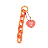 5Pcs 5 Colors Acrylic Heart & Cable Chain Pendant Decoration HJEW-JM03873-4