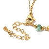 Summer Beach Nuggets Natural Agate(Dyed & Heated) Multi-Strand Anklets BJEW-P326-07D-G-3